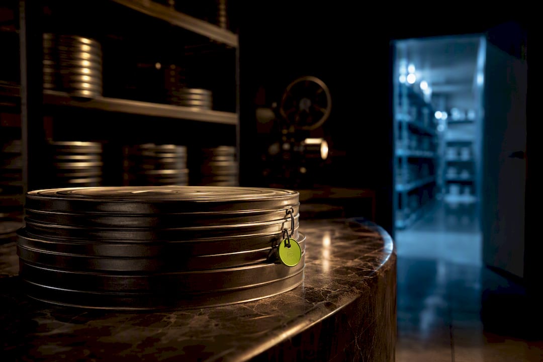 Puszki filmowe w magazynie dystrybucyjnym