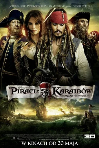Plakat filmu Piraci z Karaibów. Na nieznanych wodach